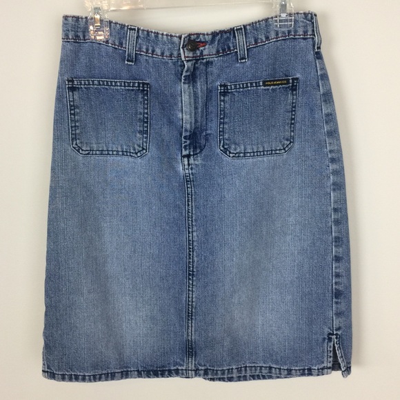 Polo Ralph Lauren Dresses & Skirts - POLO Patch Pocket Knee Skirt Denim